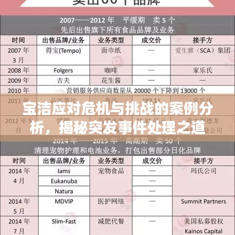 宝洁应对危机与挑战的案例分析，揭秘突发事件处理之道